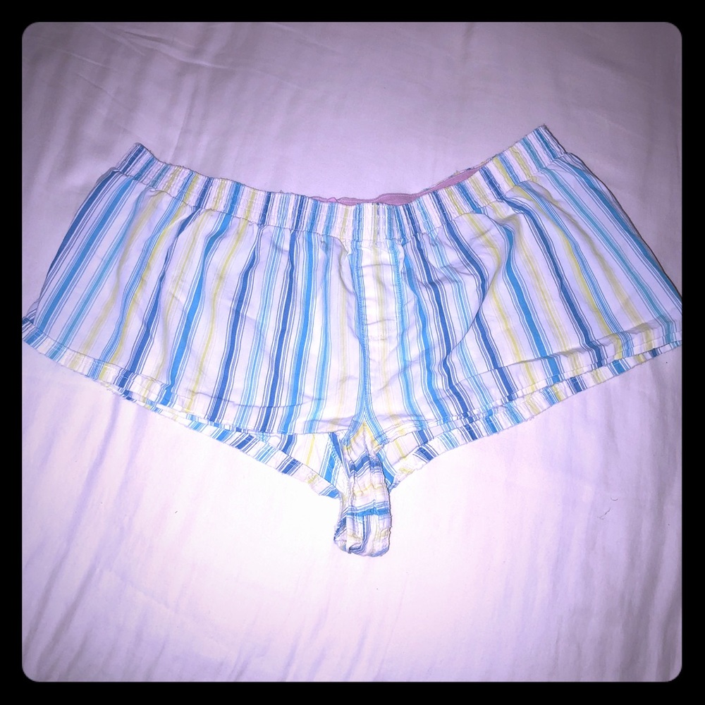 Blue and green pinstriped VS pj shorts sz M